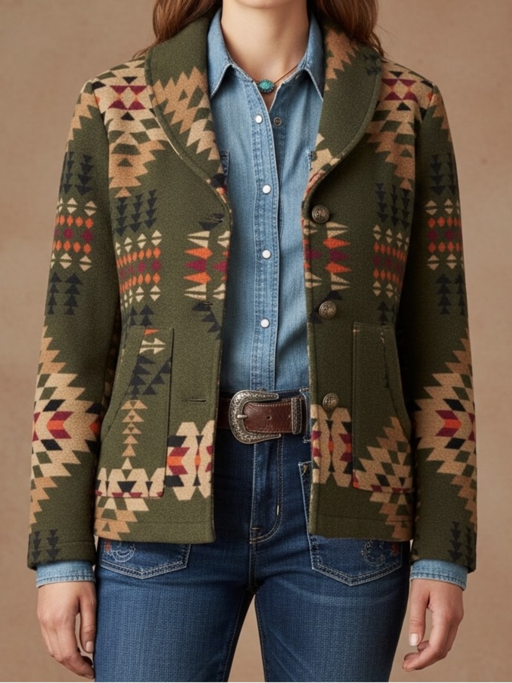 NWOT! Pendleton-looking Aztec/Southwestern Jacket, SMALL